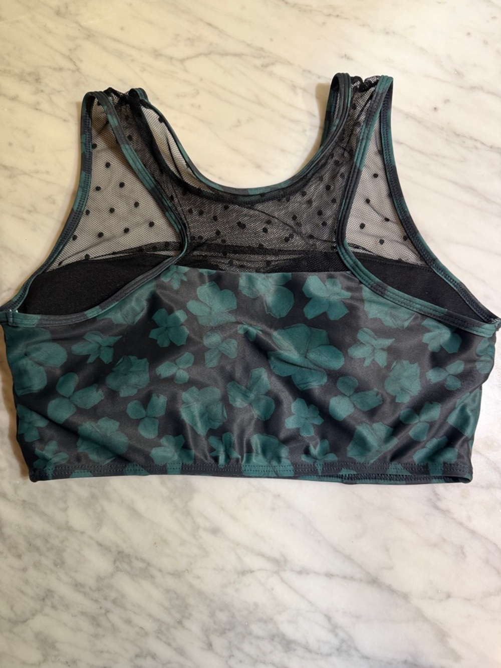 Albion Teal Floral Mesh-Accent One-Piece Swimsuit - Picture 4 of 7